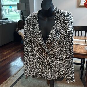 Rebecca Taylor Women's Black and White Tweed Jacket